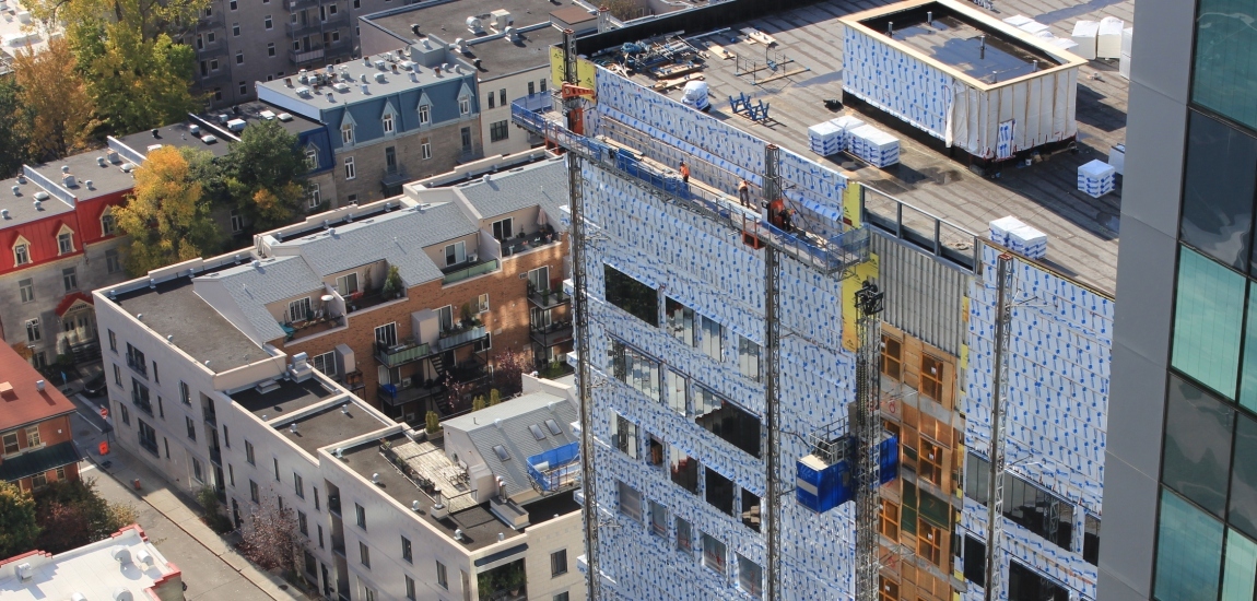 Construction team at height